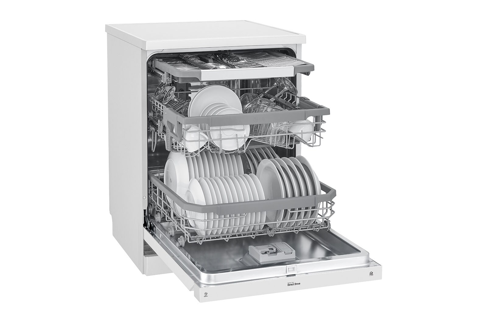 LG Máquina de lavar loiça LG DF325FW, QuadWash™, 3 cestos reguláveis, eficiência energética E, branco, DF325FW