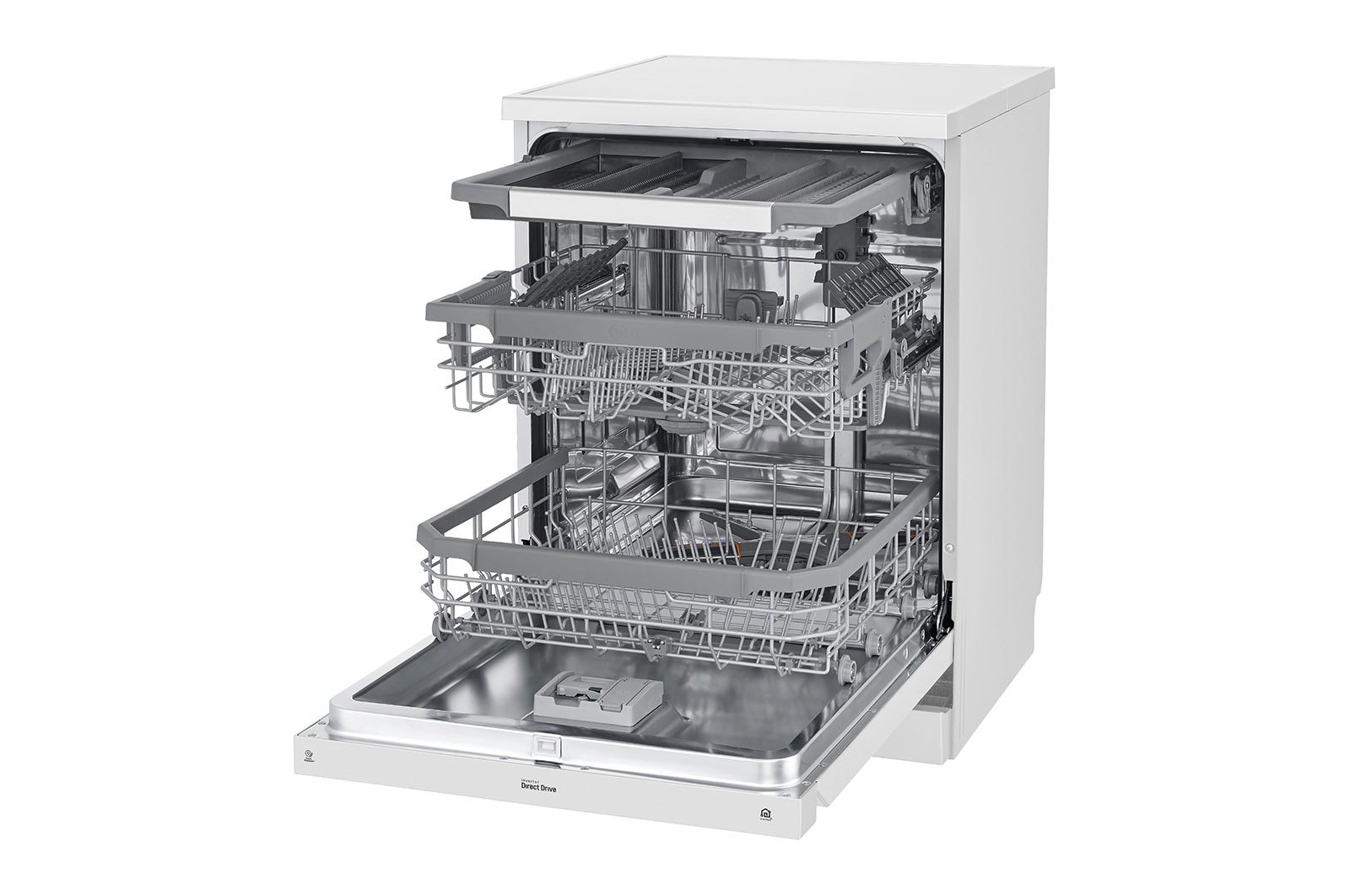 LG Máquina de lavar loiça LG DF325FW, QuadWash™, 3 cestos reguláveis, eficiência energética E, branco, DF325FW