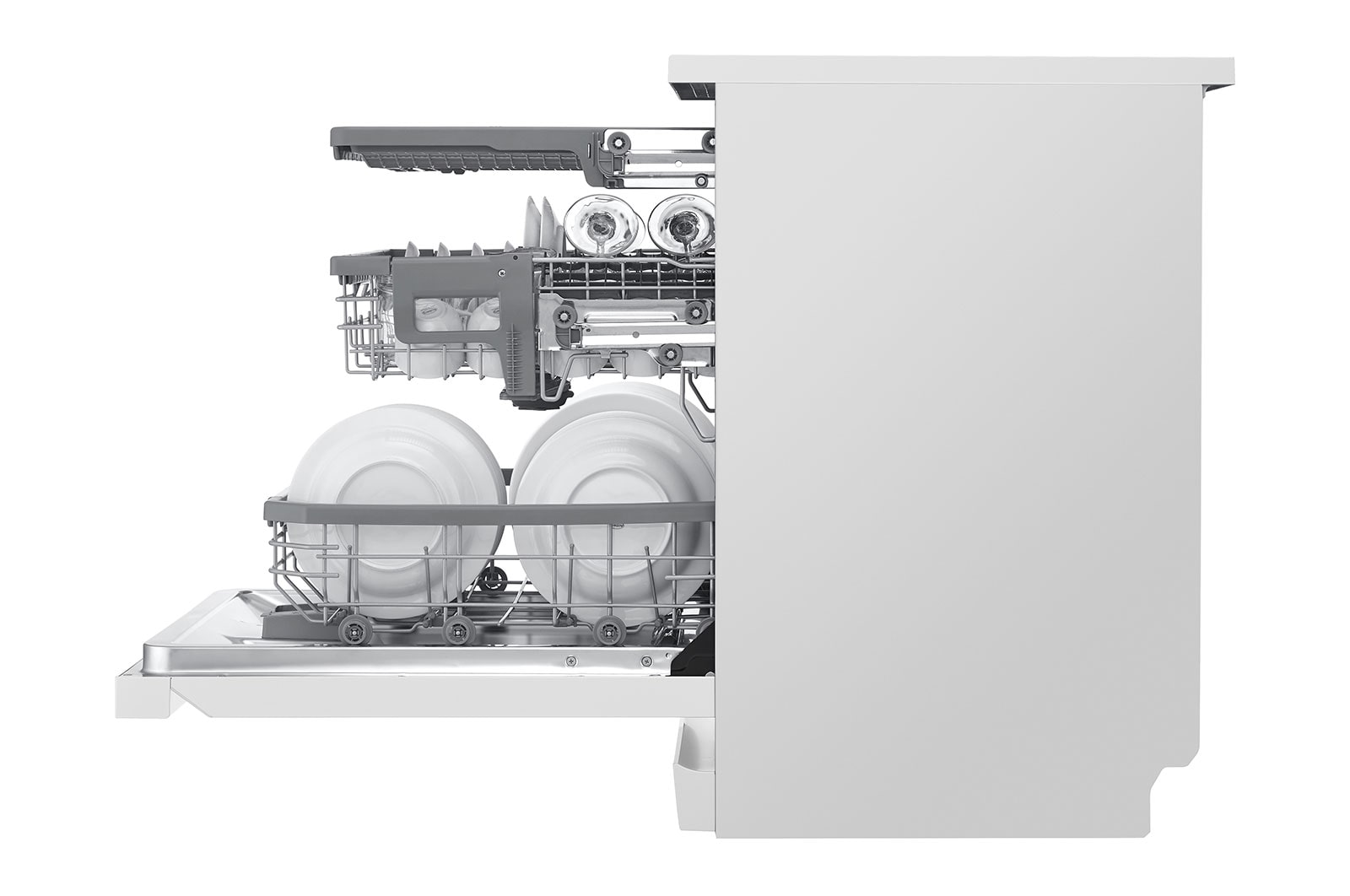 LG Máquina de lavar loiça LG DF325FW, QuadWash™, 3 cestos reguláveis, eficiência energética E, branco, DF325FW