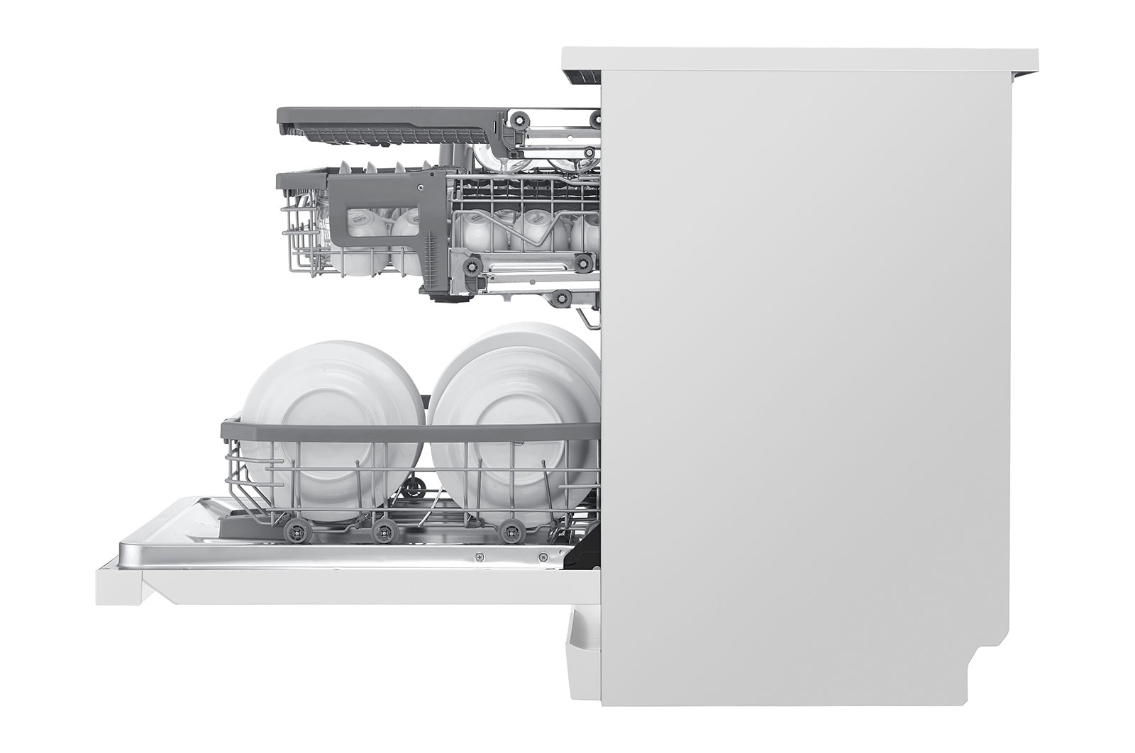 LG Máquina de lavar loiça LG DF325FW, QuadWash™, 3 cestos reguláveis, eficiência energética E, branco, DF325FW