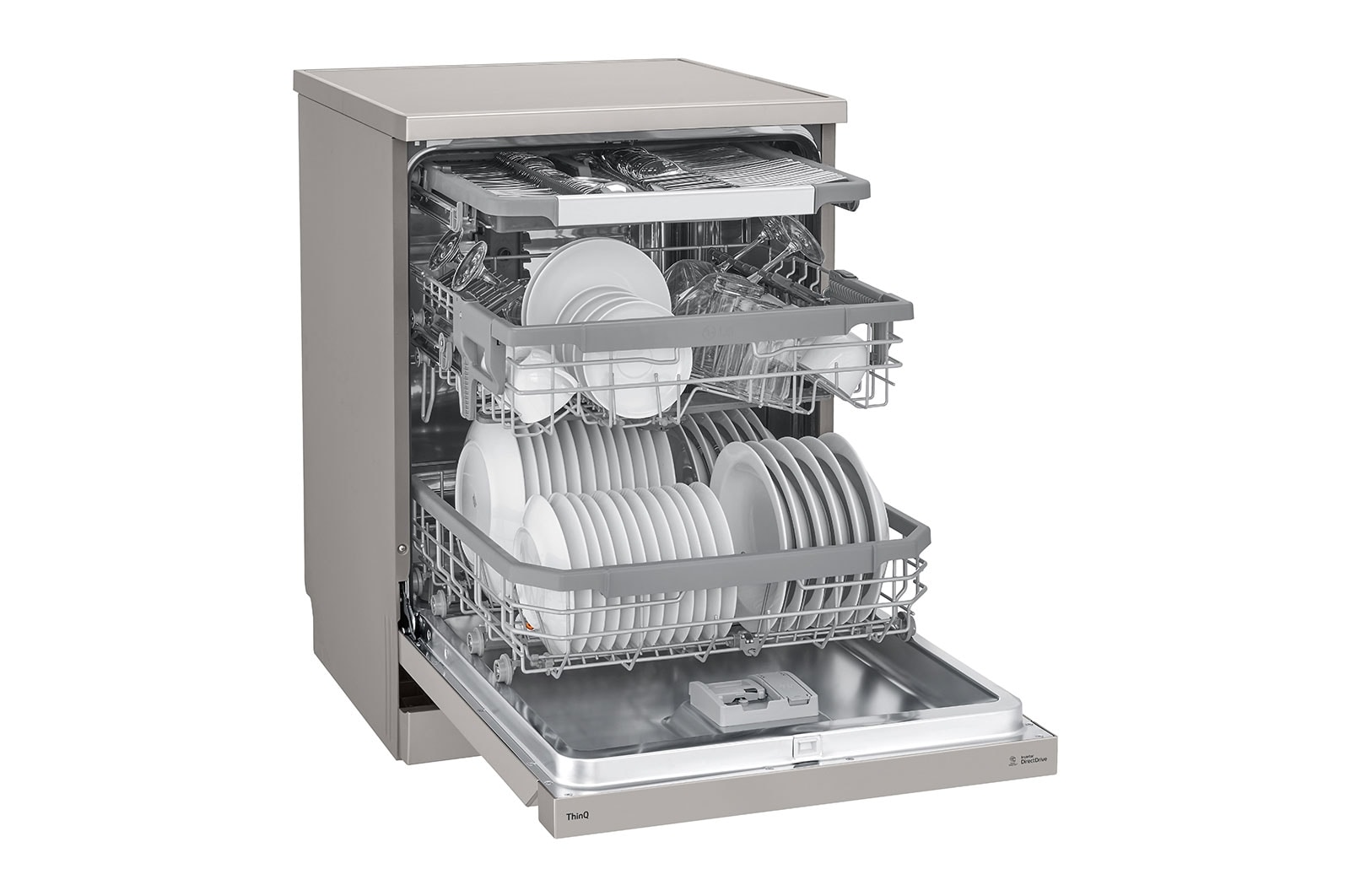 LG Máquina de Lavar Loiça | 14 conjuntos | Etiqueta energética B | QuadWash™ | EasyRack™ | TrueSteam™ | Abertura automática de porta, DF365FPS