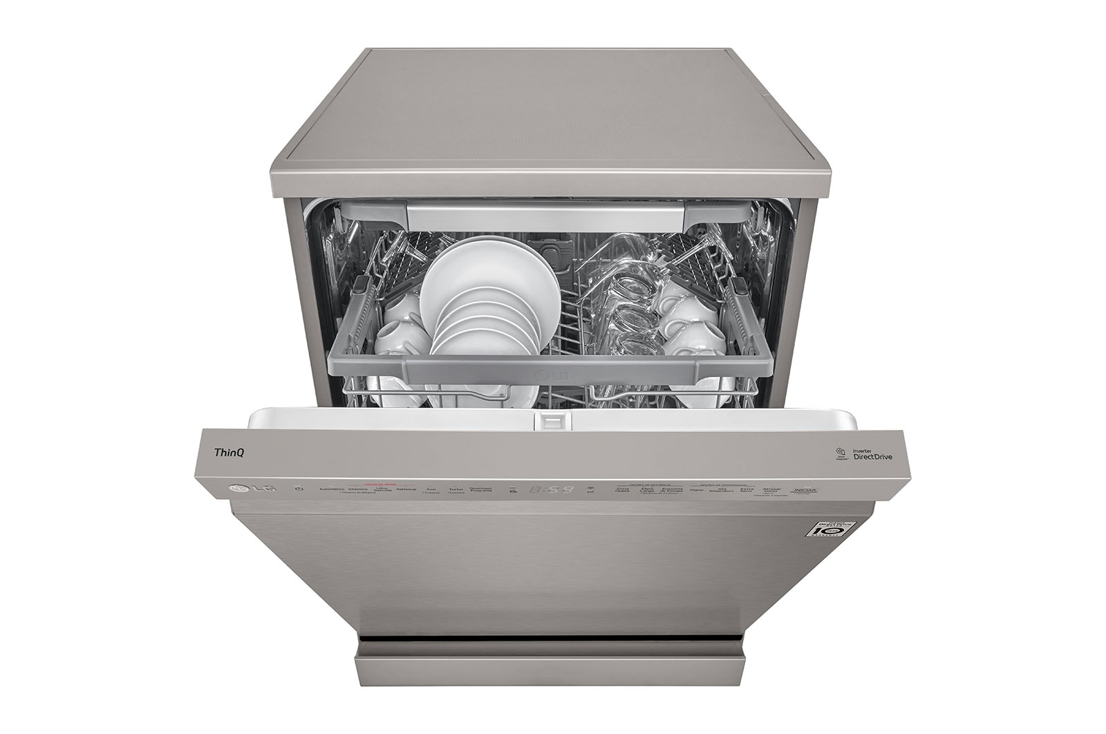 LG Máquina de Lavar Loiça | 14 conjuntos | Etiqueta energética B | QuadWash™ | EasyRack™ | TrueSteam™ | Abertura automática de porta, DF365FPS