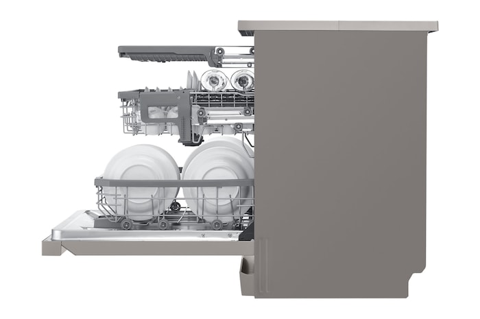 LG Máquina de Lavar Loiça | 14 conjuntos | Etiqueta energética B | QuadWash™ | EasyRack™ | TrueSteam™ | Abertura automática de porta, DF365FPS