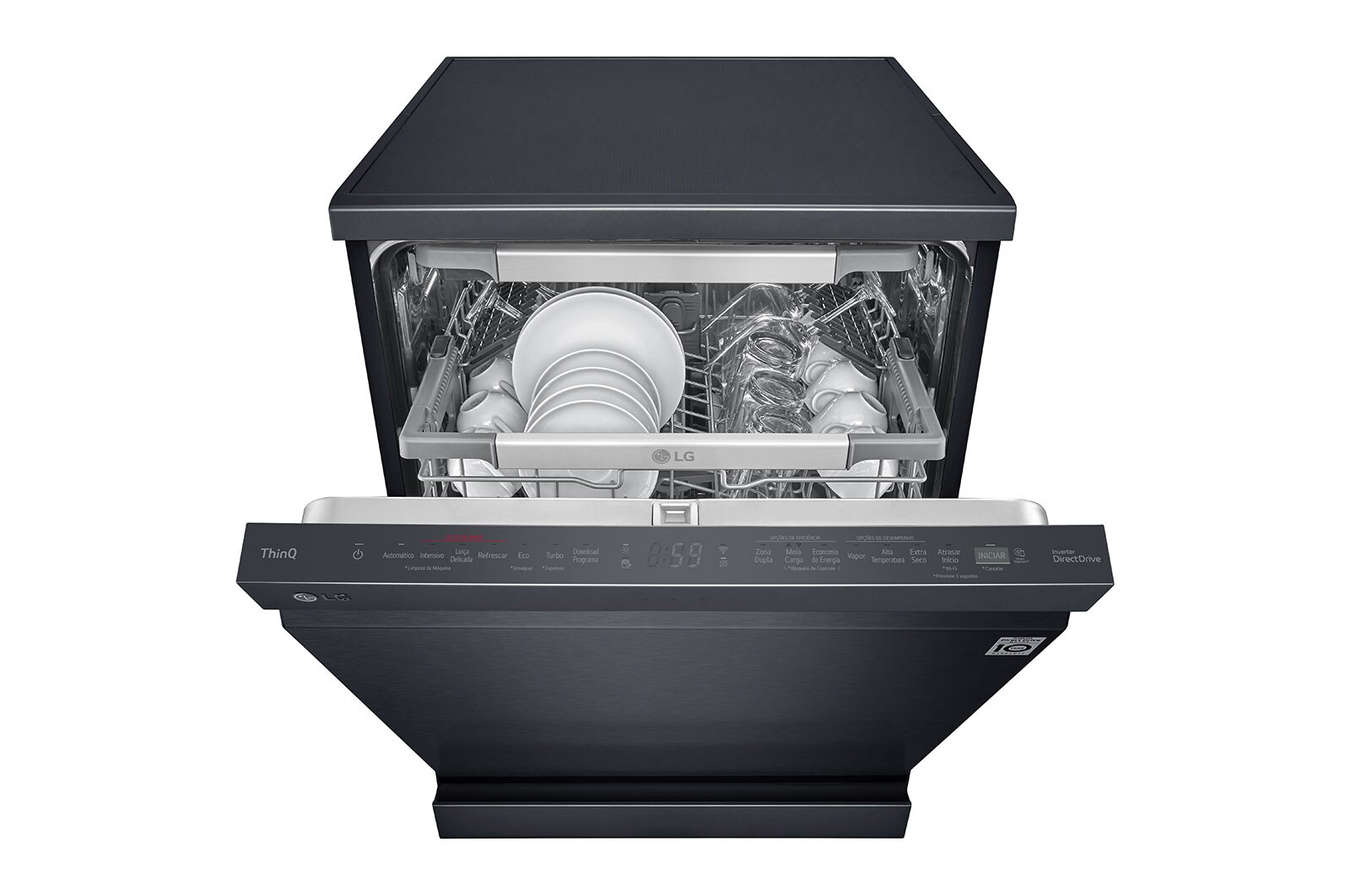 LG Máquina de Lavar Loiça | 14 conjuntos | Etiqueta energética C | QuadWash™ | EasyRack™ | TrueSteam™ | Abertura automática de porta, DF455HMS