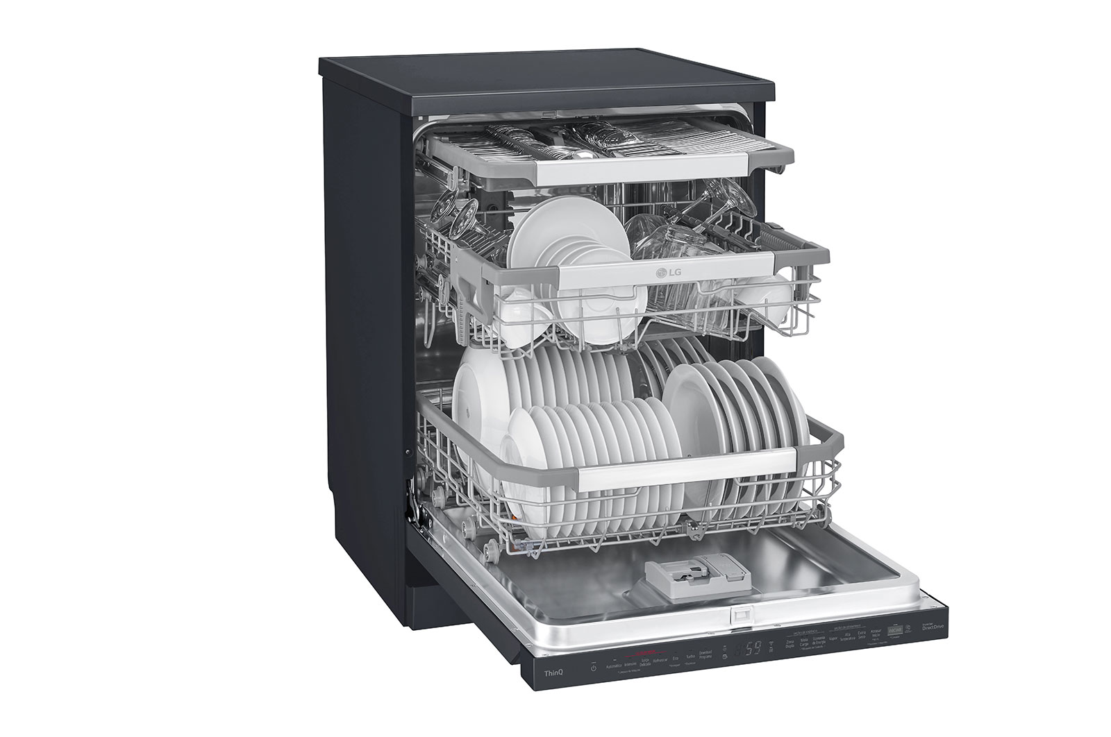 LG Máquina de Lavar Loiça | 14 conjuntos | Etiqueta energética C | QuadWash™ | EasyRack™ | TrueSteam™ | Abertura automática de porta, DF455HMS