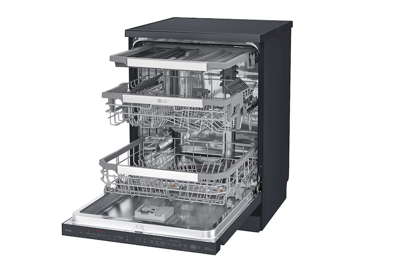 LG Máquina de Lavar Loiça | 14 conjuntos | Etiqueta energética C | QuadWash™ | EasyRack™ | TrueSteam™ | Abertura automática de porta, DF455HMS