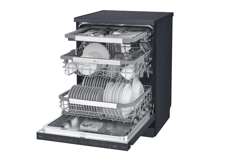 LG Máquina de Lavar Loiça | 14 conjuntos | Etiqueta energética C | QuadWash™ | EasyRack™ | TrueSteam™ | Abertura automática de porta, DF455HMS