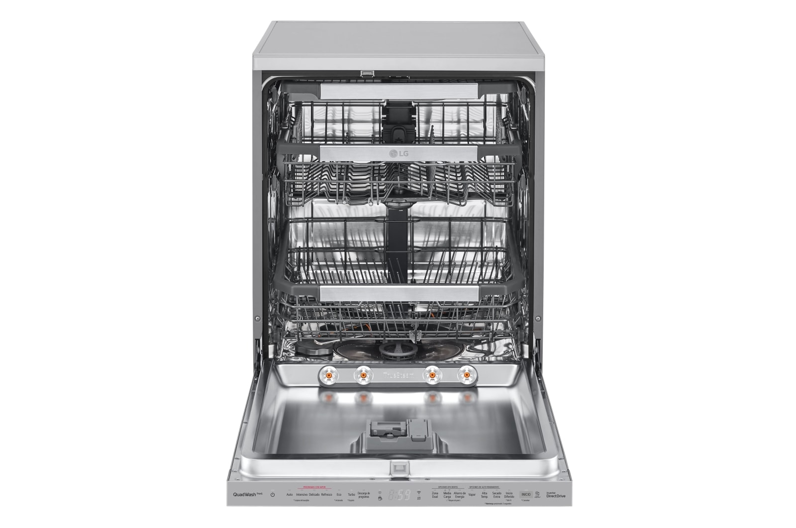 LG Máquina de Lavar Loiça | 14 conjuntos | Etiqueta energética C | QuadWash™ | EasyRack™ | TrueSteam™ | Abertura automática de porta, DF455HSS