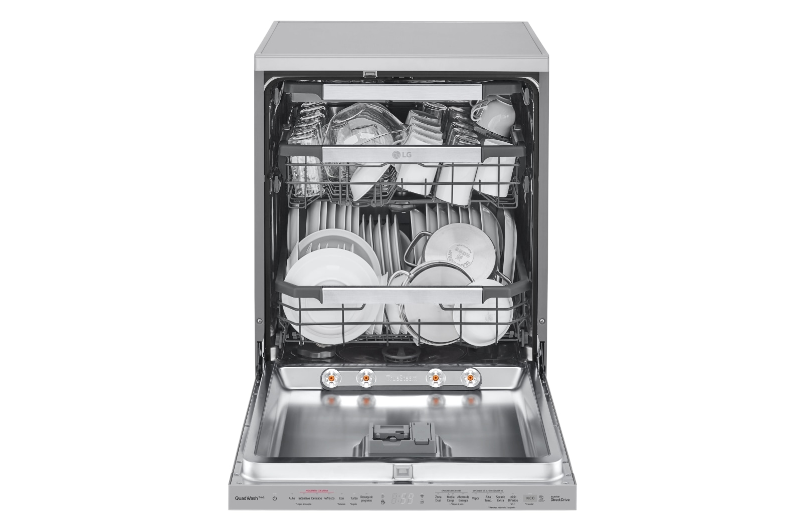LG Máquina de Lavar Loiça | 14 conjuntos | Etiqueta energética C | QuadWash™ | EasyRack™ | TrueSteam™ | Abertura automática de porta, DF455HSS