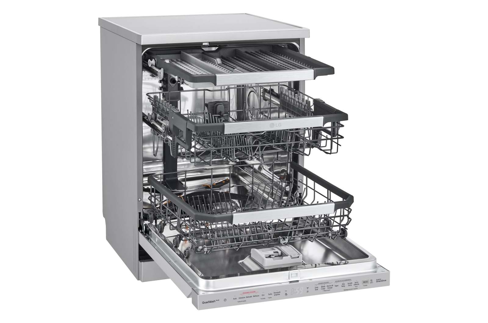 LG Máquina de Lavar Loiça | 14 conjuntos | Etiqueta energética C | QuadWash™ | EasyRack™ | TrueSteam™ | Abertura automática de porta, DF455HSS