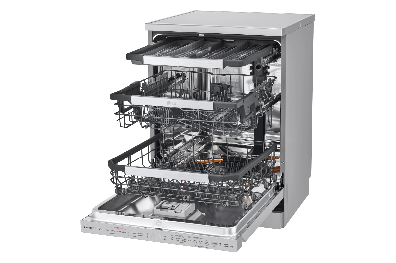 LG Máquina de Lavar Loiça | 14 conjuntos | Etiqueta energética C | QuadWash™ | EasyRack™ | TrueSteam™ | Abertura automática de porta, DF455HSS