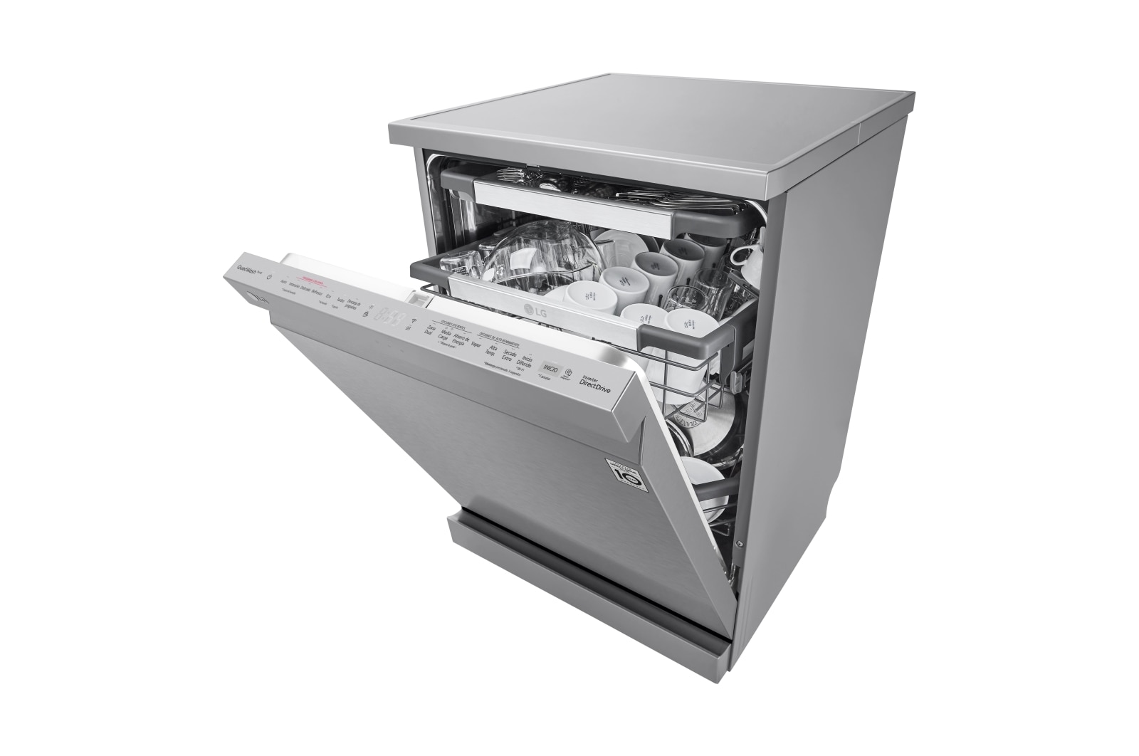 LG Máquina de Lavar Loiça | 14 conjuntos | Etiqueta energética C | QuadWash™ | EasyRack™ | TrueSteam™ | Abertura automática de porta, DF455HSS