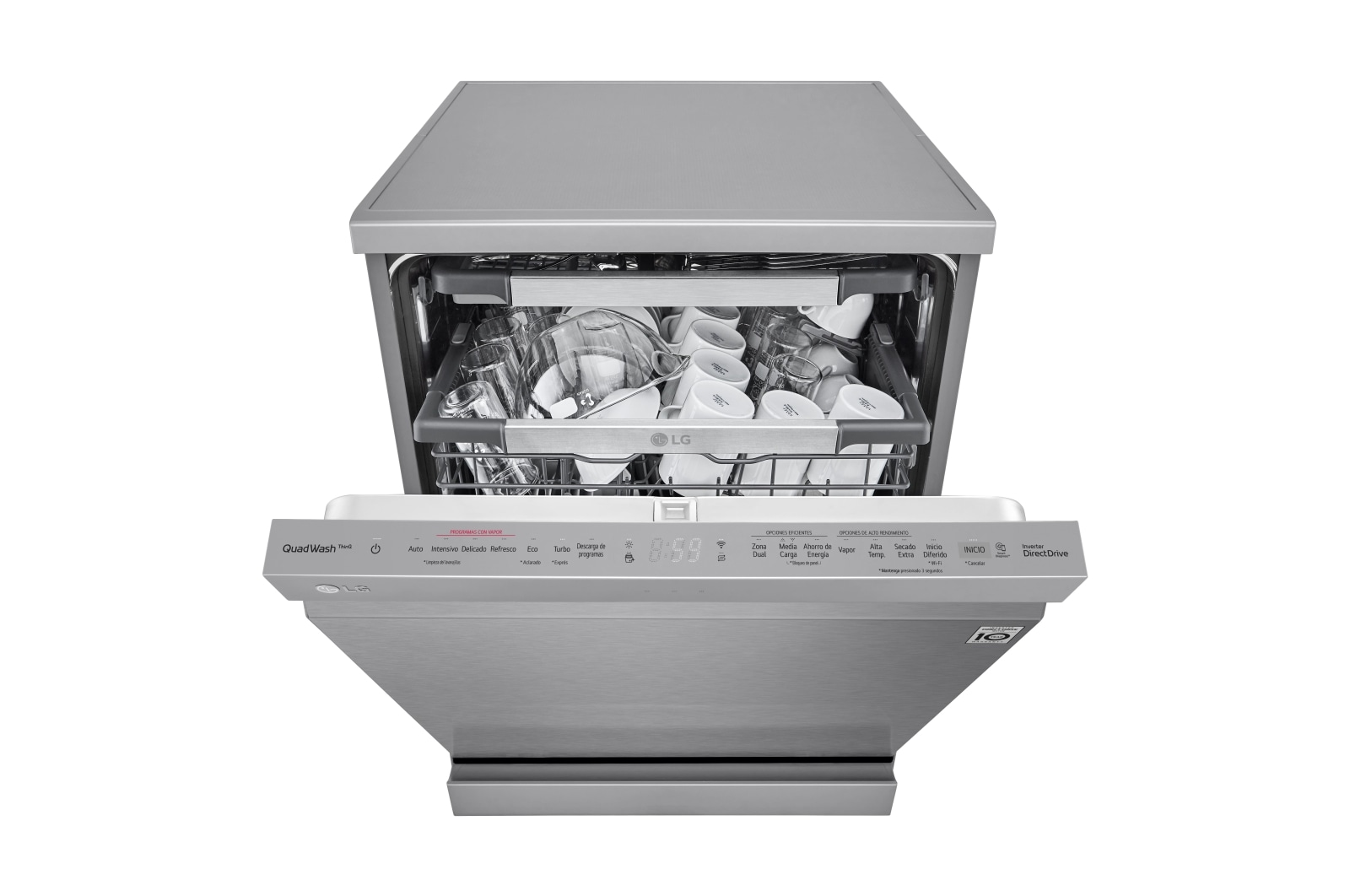 LG Máquina de Lavar Loiça | 14 conjuntos | Etiqueta energética C | QuadWash™ | EasyRack™ | TrueSteam™ | Abertura automática de porta, DF455HSS