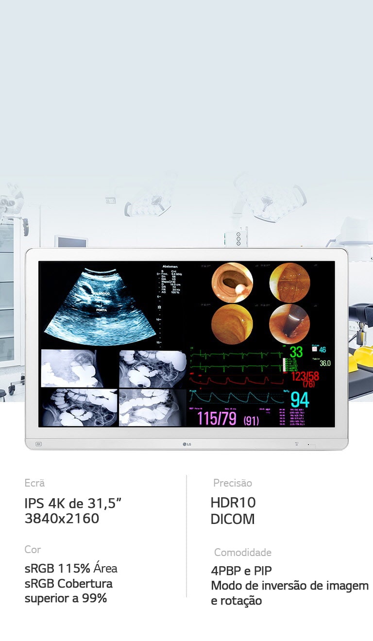 Ecrã grande para precisão cirúrgica