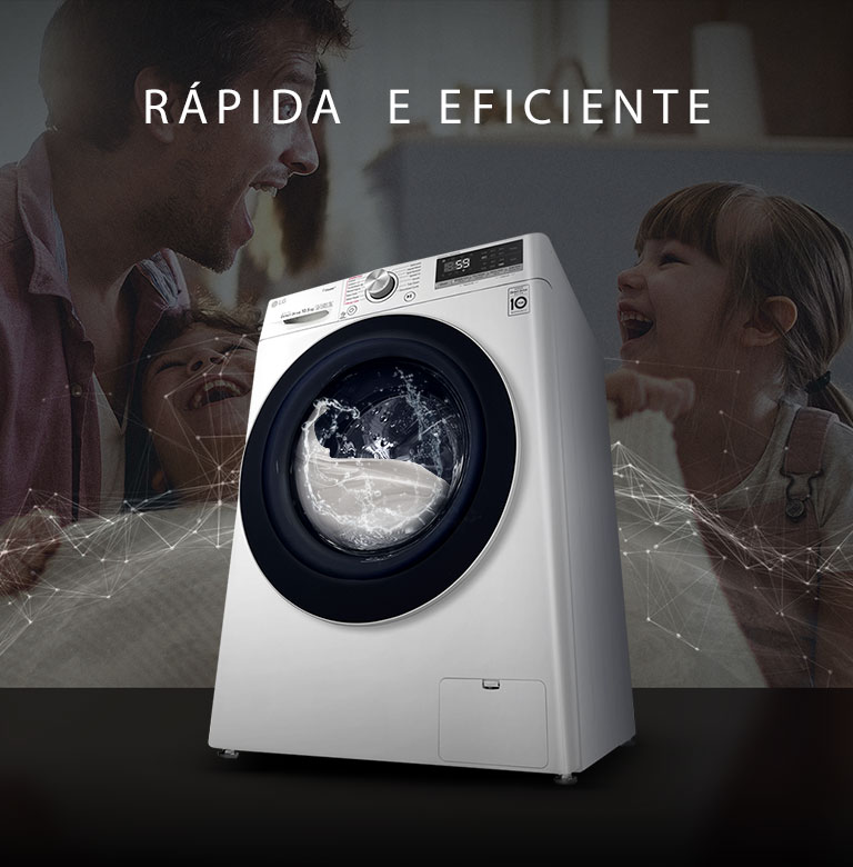 Máquina Lavar e Secar Roupa LG F4DR7010SGS Inox 10/ 6Kg 1400Rpm A