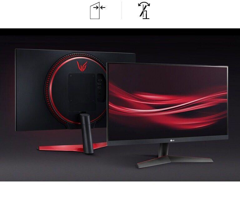 monitor com um design elegante e praticamente sem moldura com suporte de inclinação ajustável