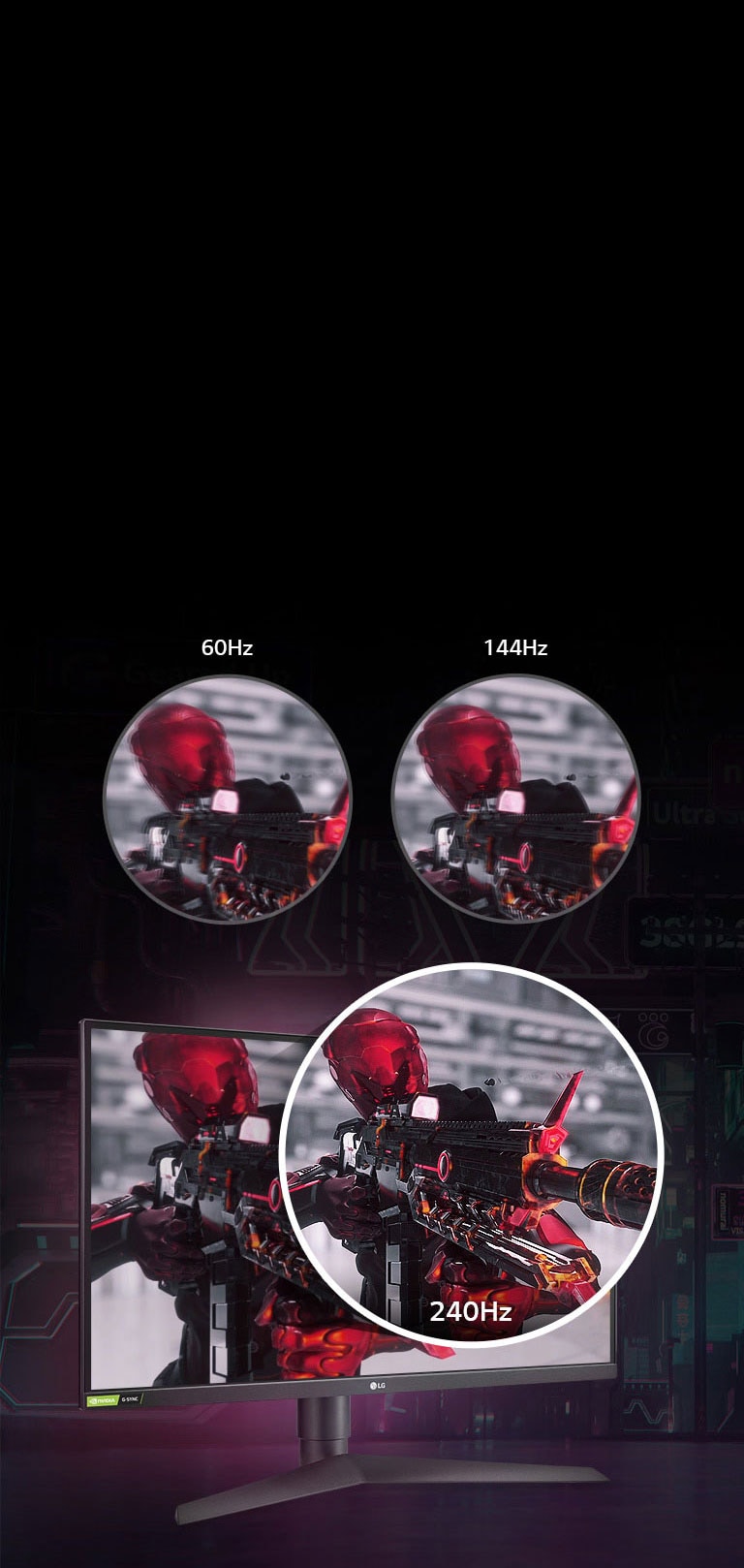 Taxa de atualização de 240 Hz