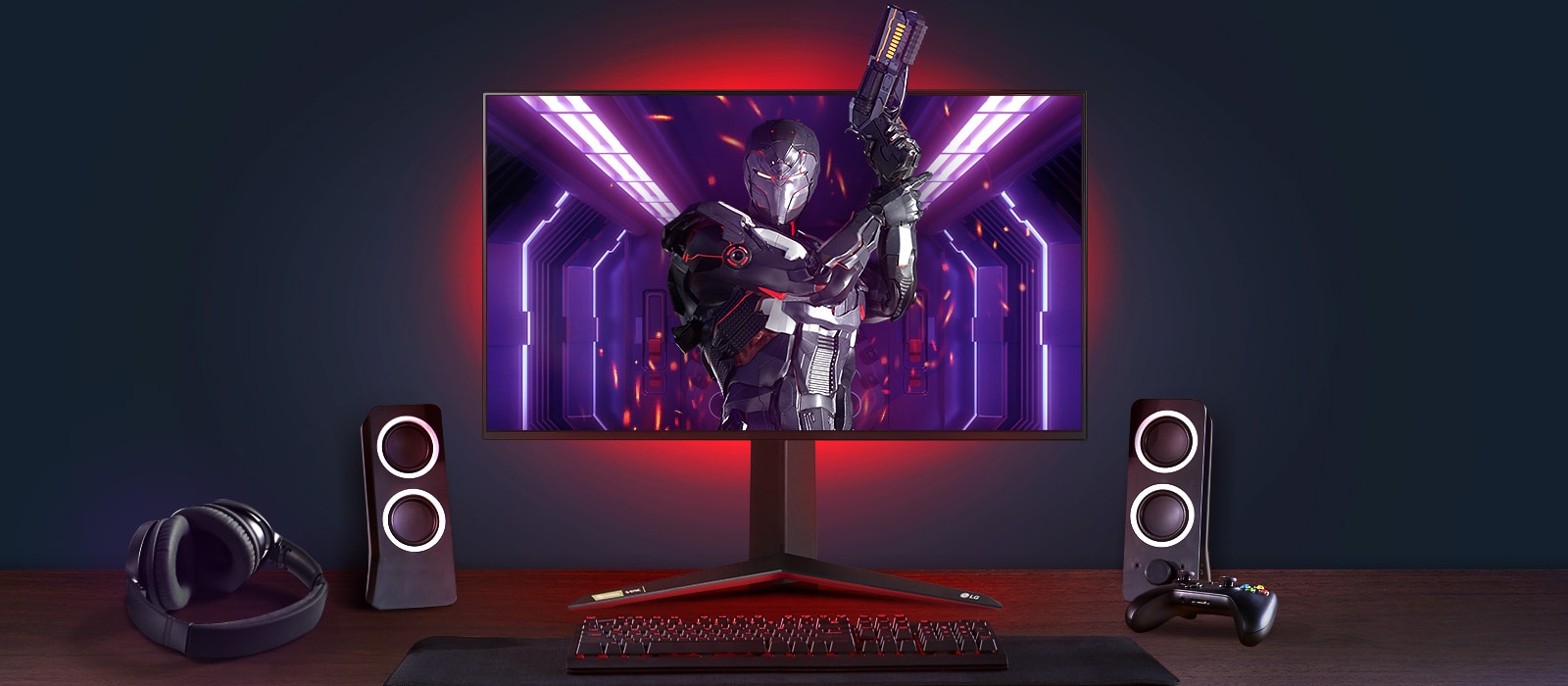 Monitor com suporte para resolução 4K UHD cobrindo 98% da gama de cores DCI-P3 e cores de 10 Bits