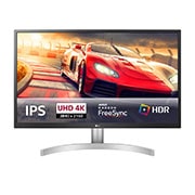 Vista frontal de Monitor LG IPS UHD 4K de 27&#34; com Radeon Freesync™ 27UL500-W