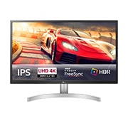Vista frontal de Monitor LG IPS UHD 4K de 27&#34; com Radeon Freesync™ 27UL500P-W