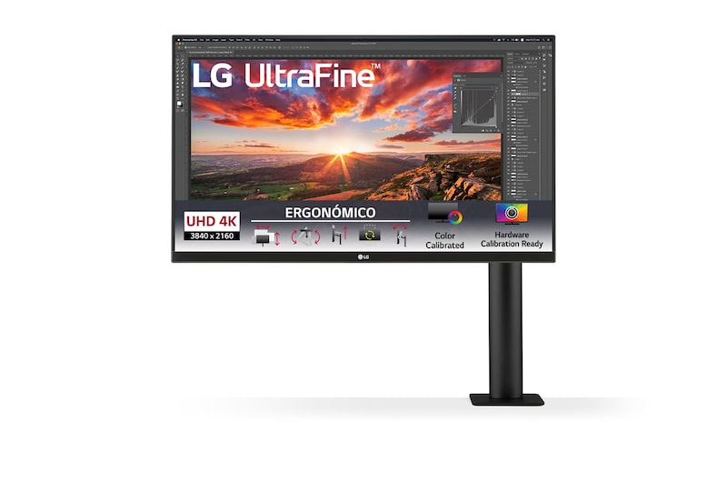 Vista frontal de Monitor IPS Ergo UHD 4K de 27" com USB Type-C™ 27UN880P-B