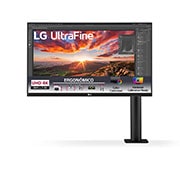 vista frontal com braço do monitor à direita