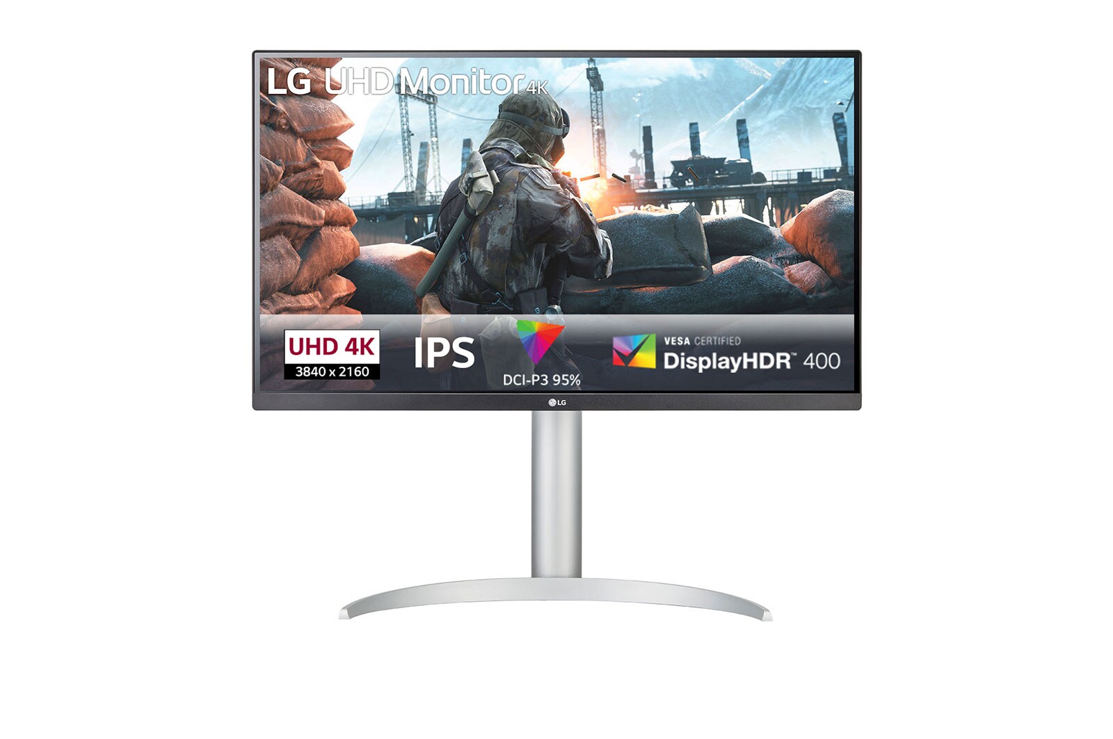 Vista frontal de Monitor UHD 4K IPS de 27&#34; com VESA DisplayHDR™ 400 27UP650-W