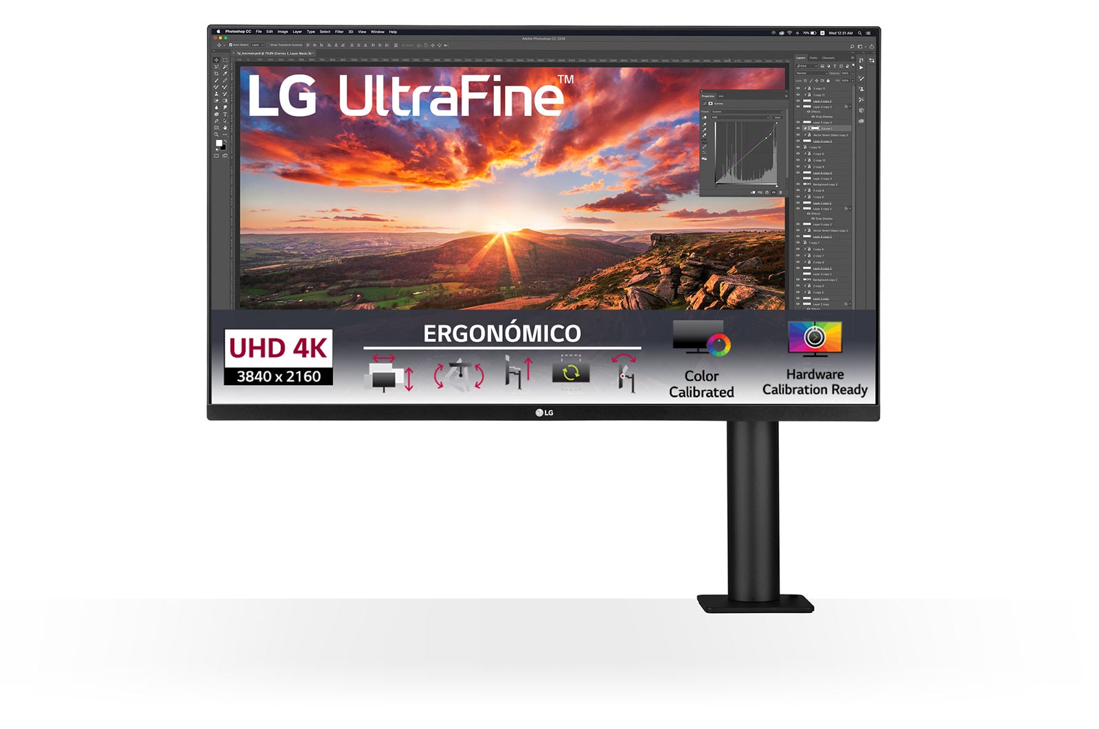 Vista frontal de LG UltraFine™ Display Ergo de 32&#34; com HDR10 32UN880-B