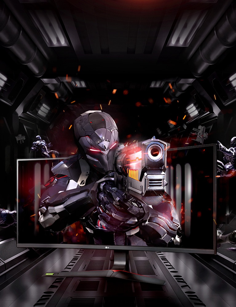 Monitor LG UltraGear ™ com várias funcionalidades, como Nano IPS e VESA DisplayHDR ™ 400, IPS 1ms (GtG), Overclock 160Hz, compatibilidade com NVIDIA® G-SYNC® e Modo Jogo