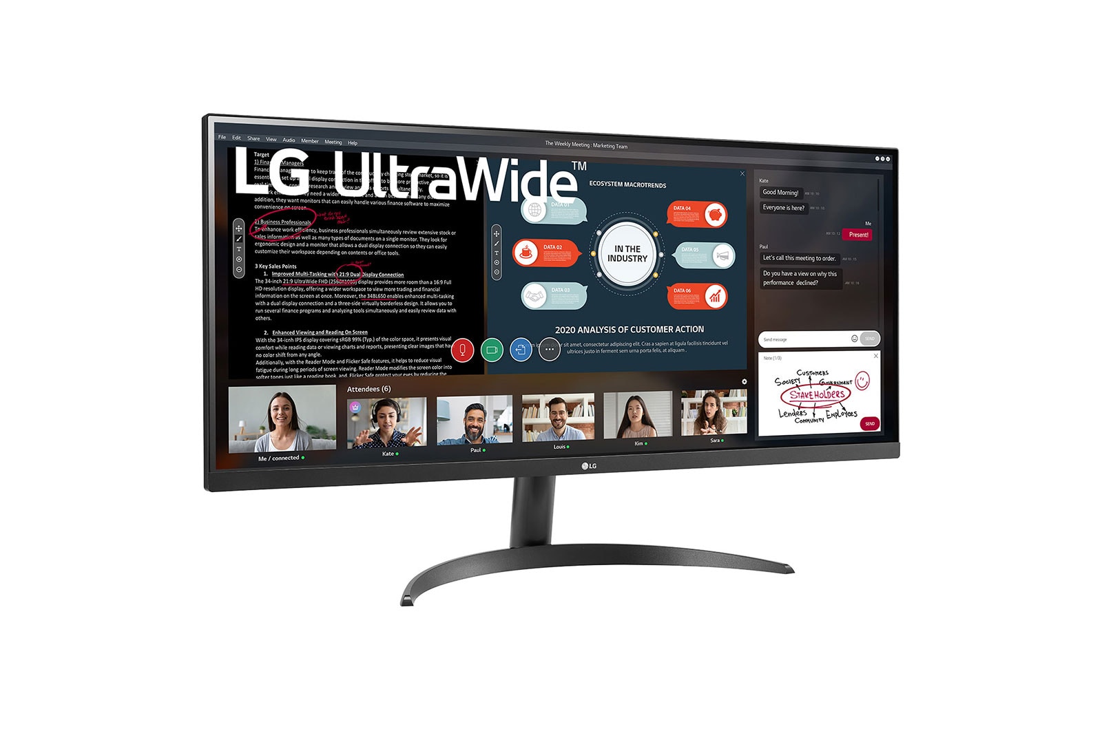 LG Monitor UltraWide™ 21:9 Full HD IPS de 34" com AMD FreeSync™ , 34WP500-B