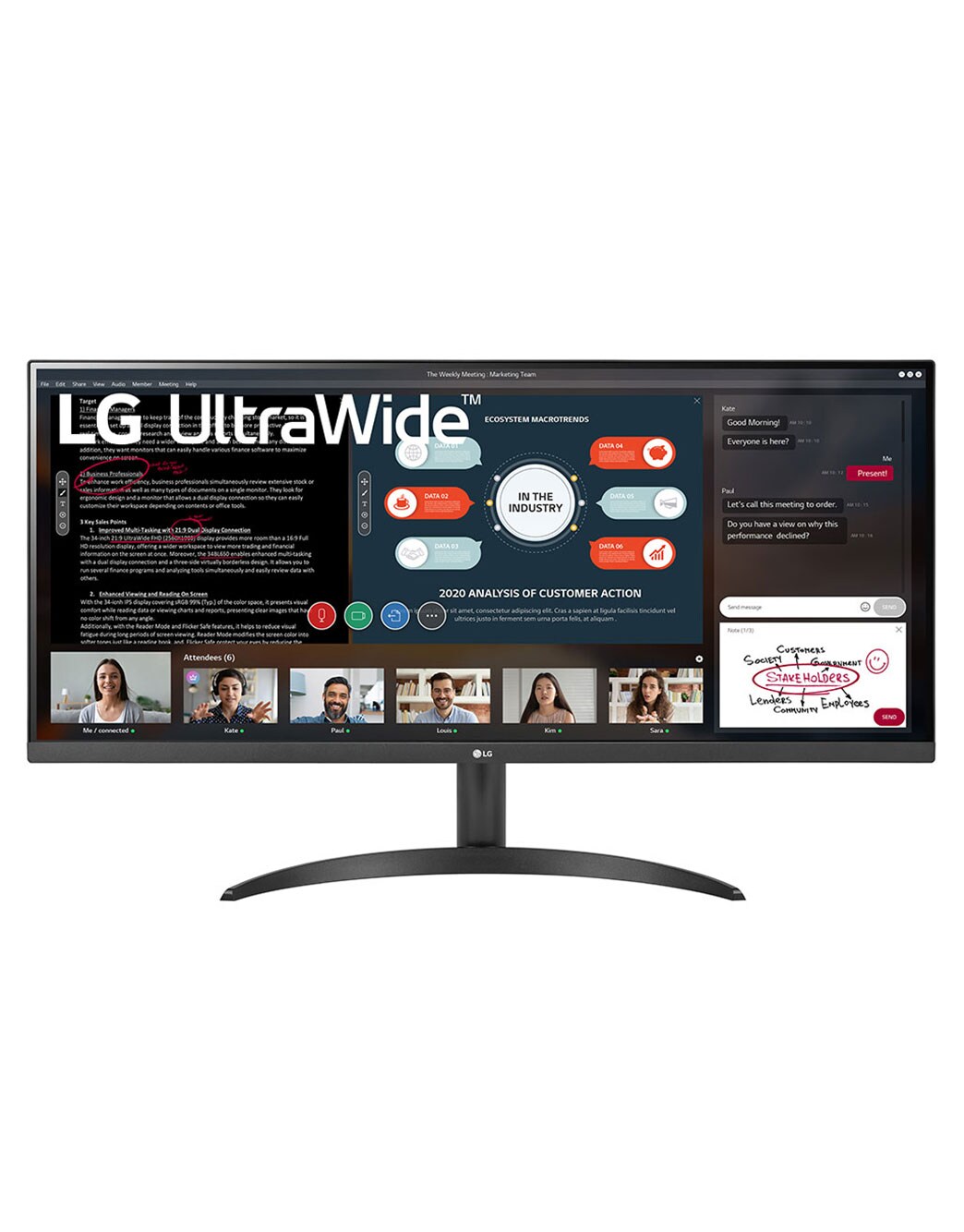 LG ウルトラワイドモニター 34WP500-B Monitor UltraWide™ 21:9 Full HD IPS de 34