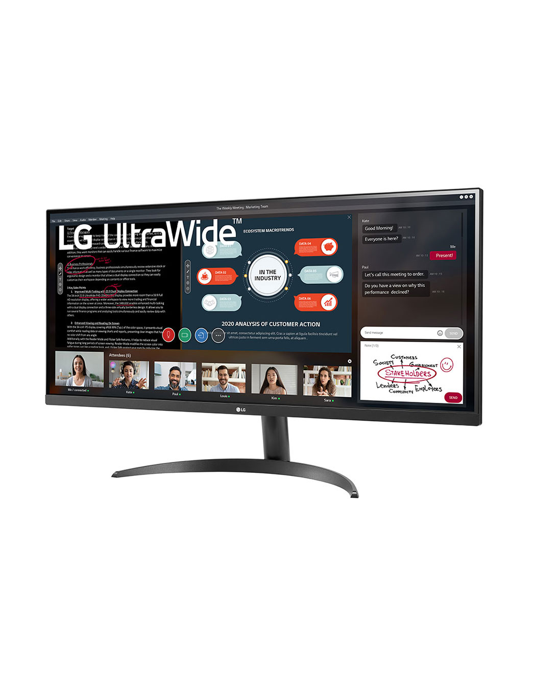 LG 34インチ ウルトラワイドモニター 34WP500-B Monitor UltraWide™ 21:9 Full HD IPS de 34