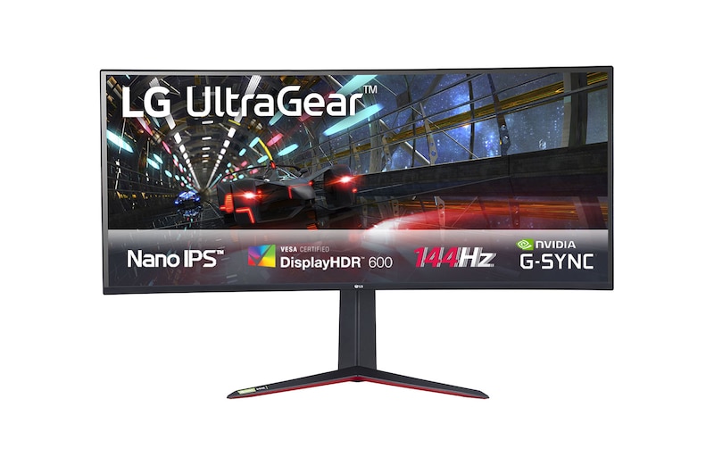 Vista frontal de Monitor Gaming UltraGear™ Curvo Nano IPS 1ms (GtG) 21:9 de 37,5” 38GN950-B
