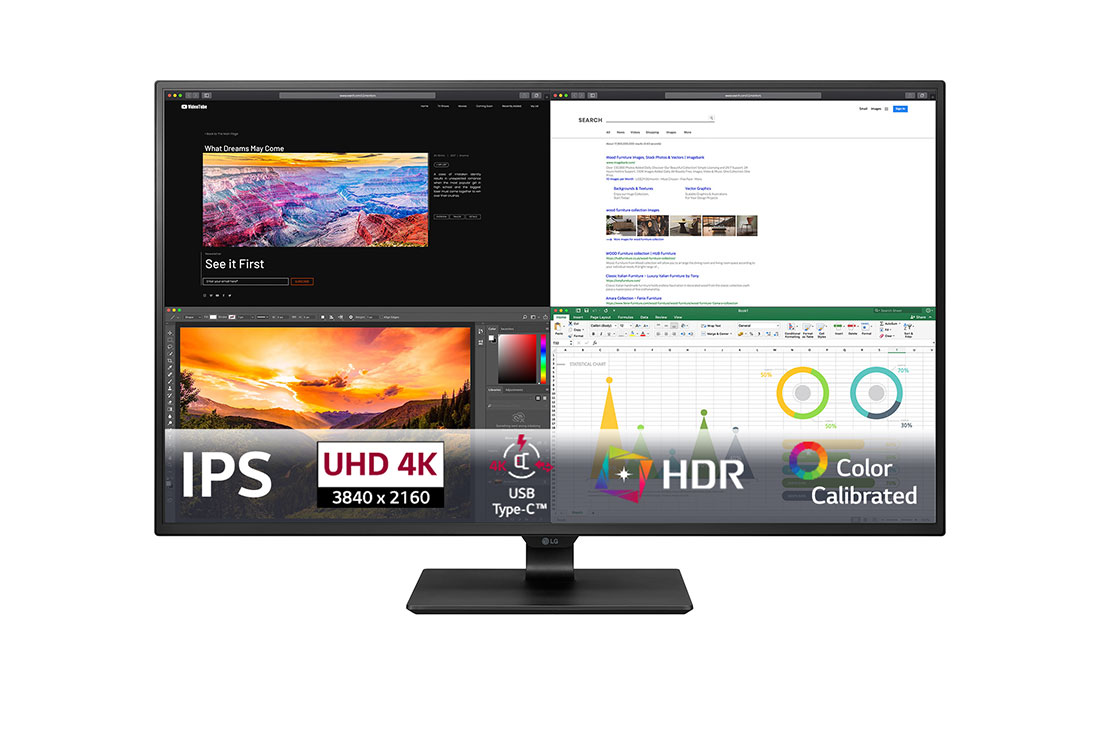 今年人気のブランド品や Monitor IPS PT LG | 43UN700-B - polegadas 42,5 de 4K UHD ディスプレイ・モニター本体