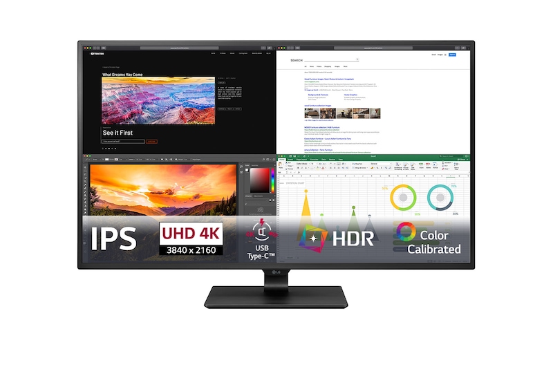 LG Monitor IPS UHD 4K de 42,5 polegadas, 43UN700-B