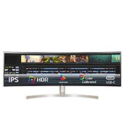 Vista frontal de Monitor QHD UltraWide Dual com HDR 10 e 2 Colunas 49WL95C-W