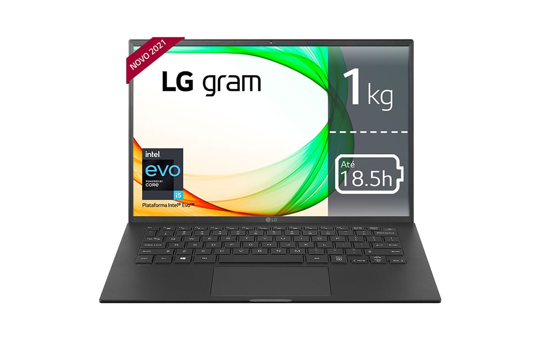 LG Portátil LG gram Ultraleve com ecrã 14'' 16:10 IPS e Plataforma Intel® Evo™, 14Z90P-G.AP56P