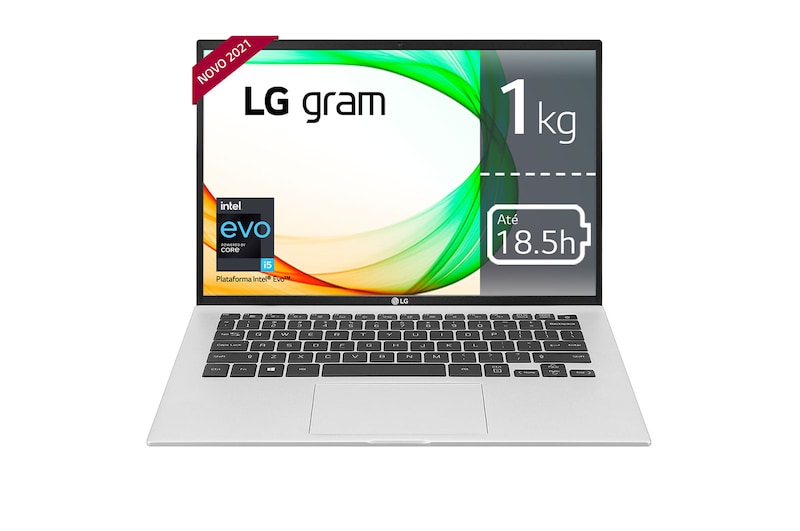 LG Portátil LG gram Ultraleve com ecrã 14'' 16:10 IPS e Plataforma Intel® Evo™, 14Z90P-G.AR52P