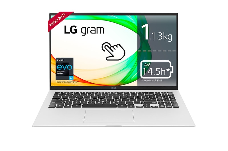 LG Portátil LG gram Ultraleve com ecrã touch 15" IPS e Plataforma Intel® Evo™, 15Z90P-H.AP77P