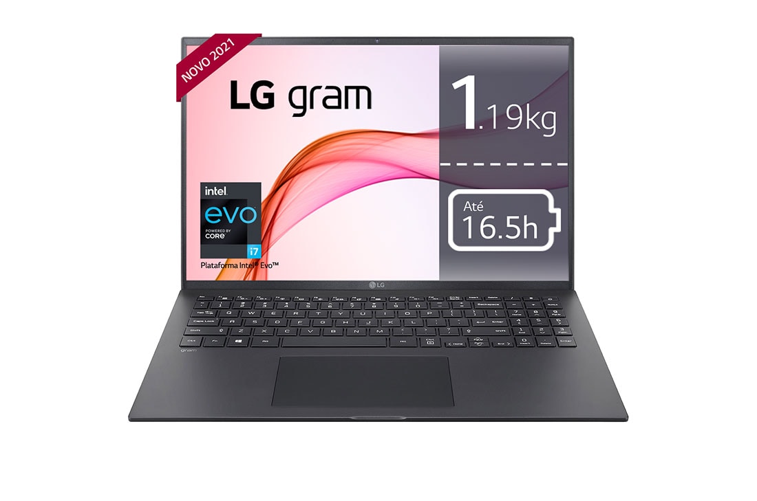 LG Portátil LG gram Ultraleve com ecrã 16" 16:10 IPS e Plataforma Intel® Evo™, 16Z90P-G.AA76P