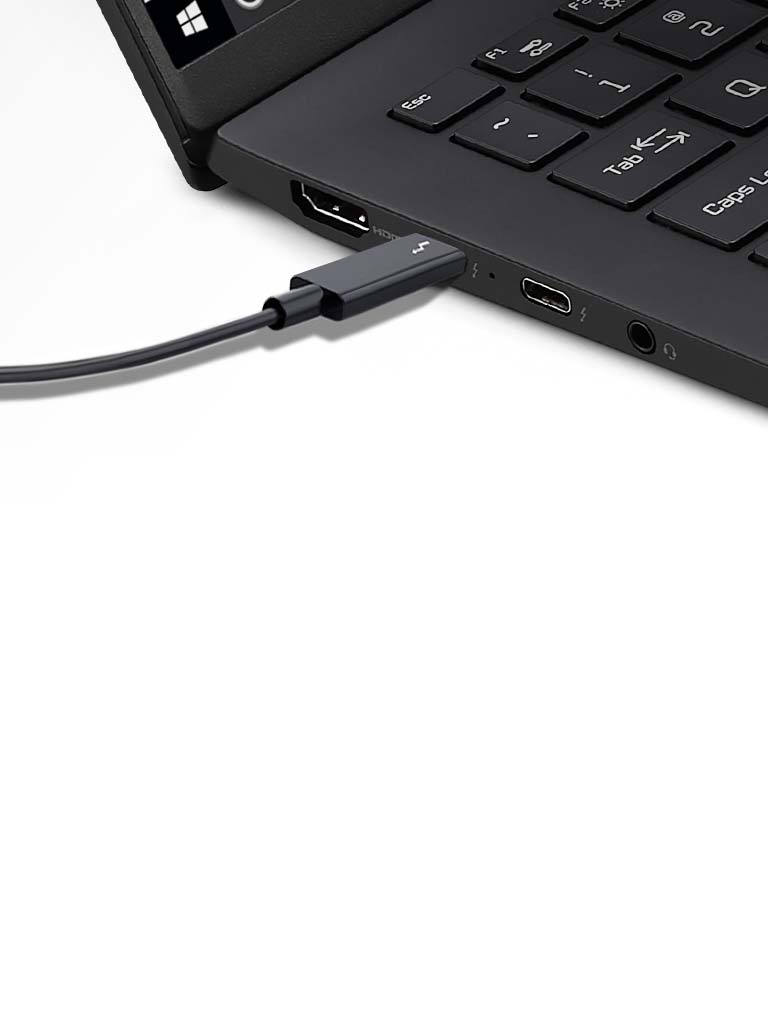 Oferta de Thunderbolt ™ 4 para carregar, transferir e exibir com apenas uma ligação