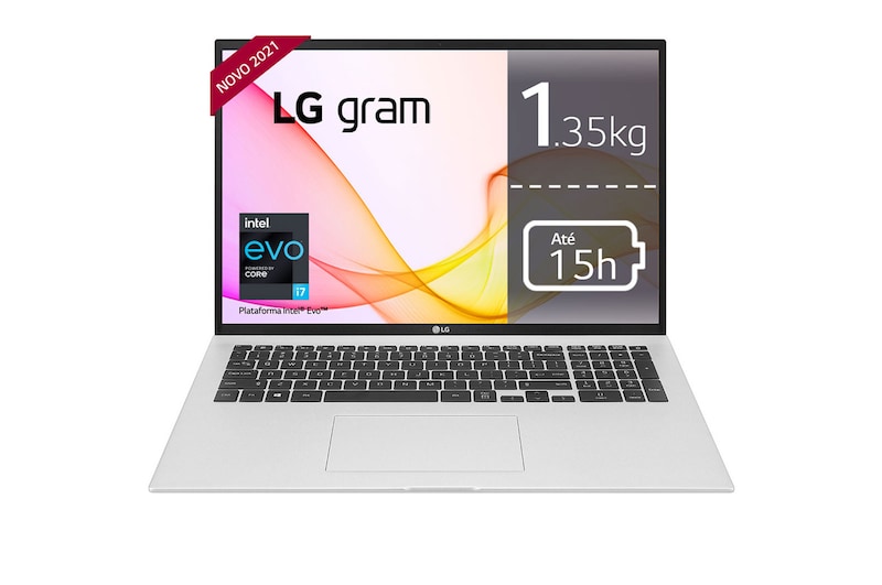 LG Portátil LG gram Ultraleve com ecrã 17" IPS e Plataforma Intel® Evo™, 17Z90P-G.AA85P