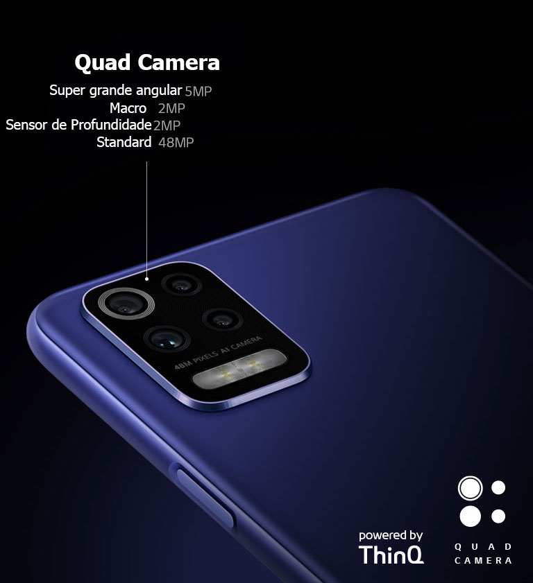 Vista traseira de um smartphone a mostrar as quatro câmaras