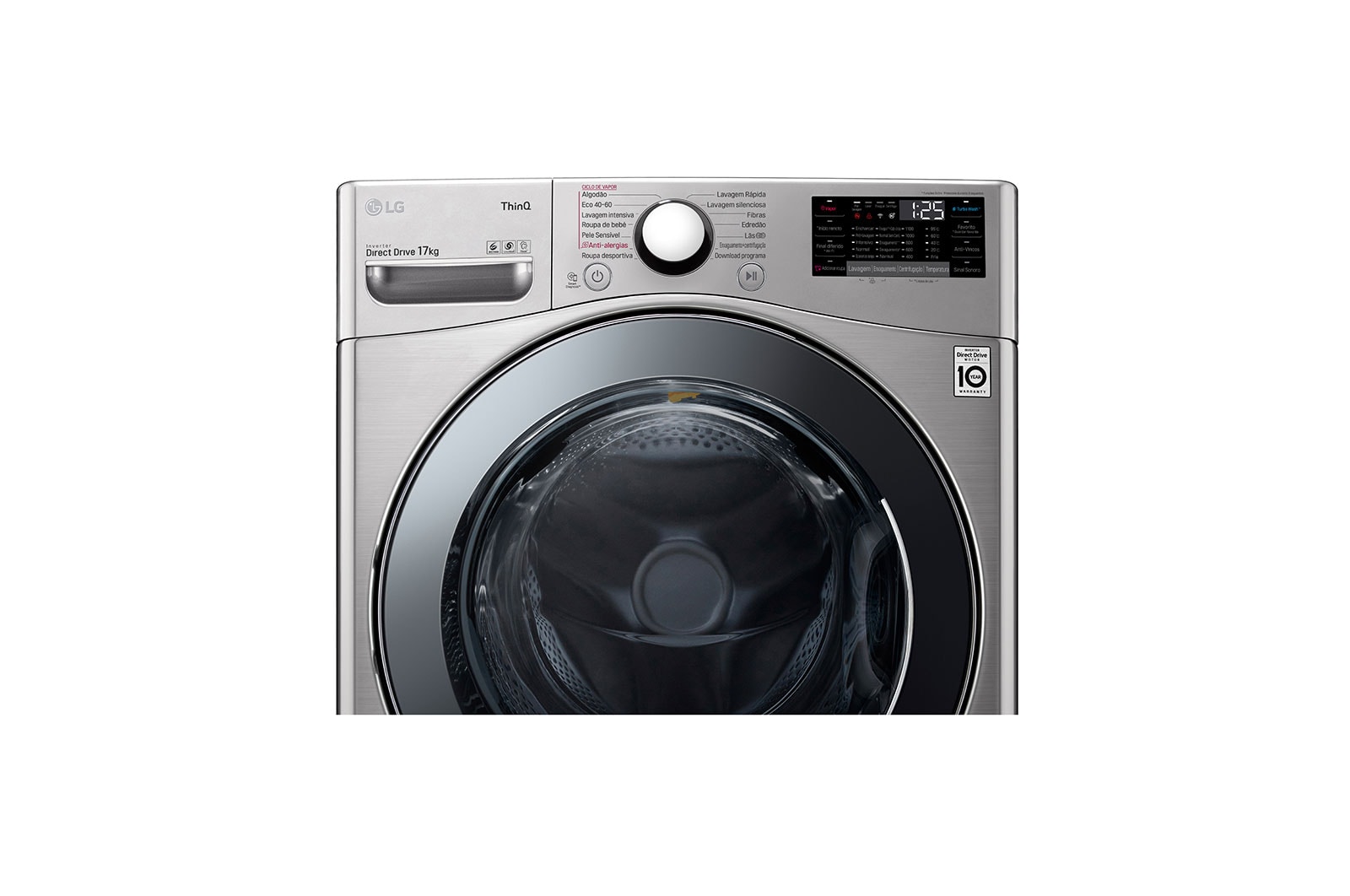LG Máquina de Lavar roupa | 17 kg | Etiqueta energética E | 1100 r.p.m. | Inverter Direct Drive™ | Steam™ | TurboWash™, F1P1CY2T