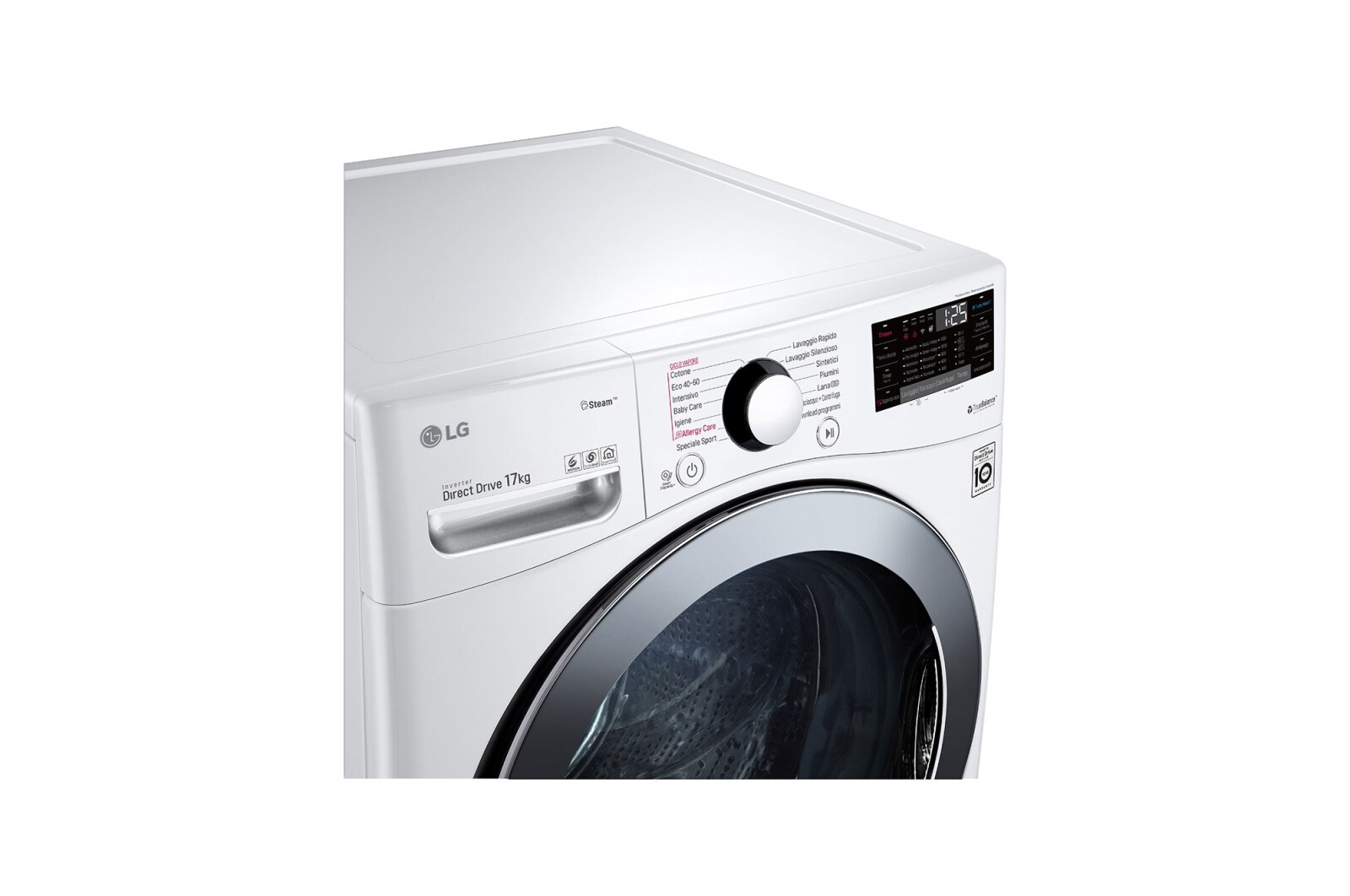LG Máquina de Lavar roupa | 17 kg | Etiqueta energética E | 1100 r.p.m. | Inverter Direct Drive™ | Steam™ | TurboWash™, F1P1CY2W