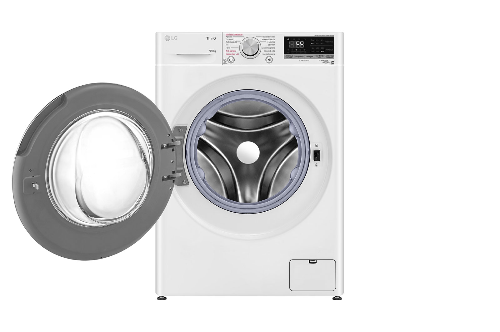 LG Máquina de lavar e secar roupa LG F4DV5009S0W, 9/6 kg, eficiência energética B/E, 1400 r.p.m., AI DD™, Steam™, TurboWash™, branco, F4DV5009S0W