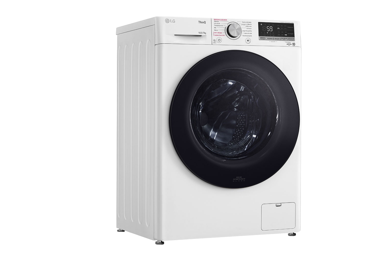 LG Máquina de lavar e secar roupa LG F4DV5010SMW, 10,5/7 kg, eficiência energética B/E, 1400 r.p.m., AI DD™, Steam™, TurboWash™, branco, F4DV5010SMW