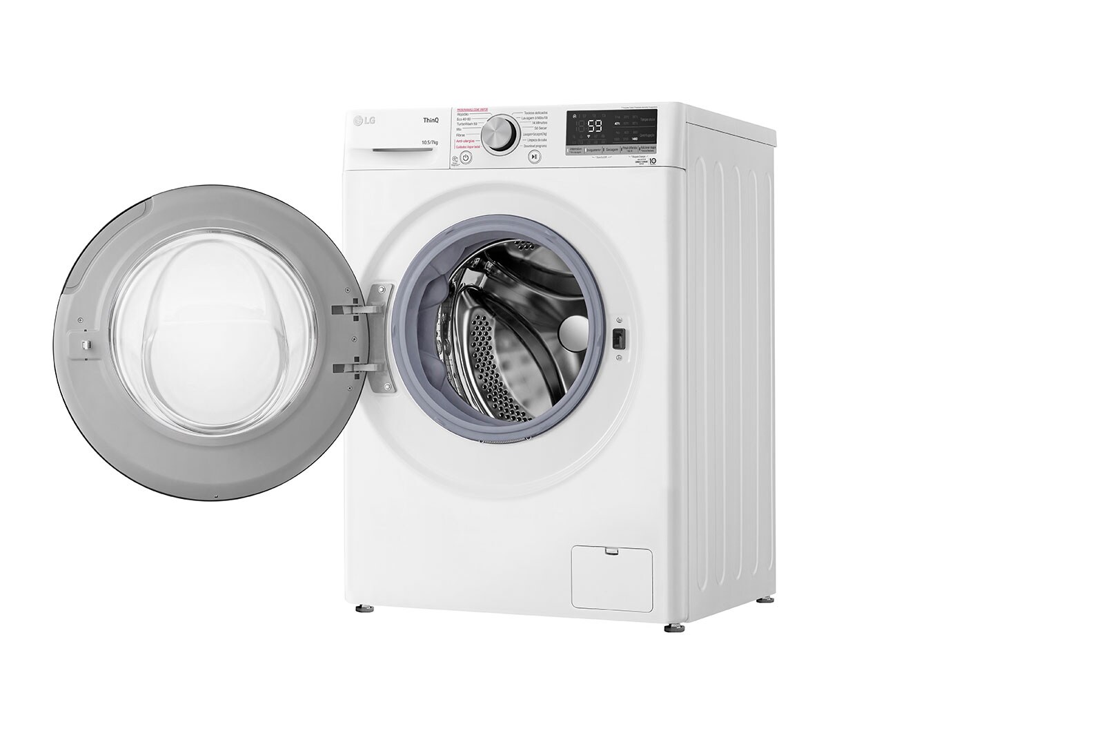 LG Máquina de lavar e secar roupa LG F4DV5010SMW, 10,5/7 kg, eficiência energética B/E, 1400 r.p.m., AI DD™, Steam™, TurboWash™, branco, F4DV5010SMW