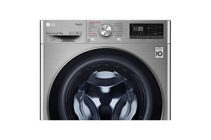 LG Máquina de lavar e secar roupa LG F4DV7009S2S, 9/6 kg, eficiência energética A/E, 1400 r.p.m., AI DD™, Steam™, TurboWash360™, EcoHybrid™, inox, F4DV7009S2S