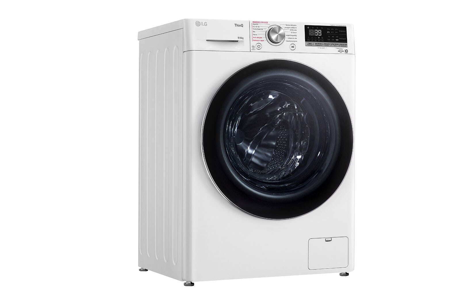 LG Máquina de lavar e secar roupa LG F4DV7009S2W, 9/6 kg, eficiência energética A/E, 1400 r.p.m., AI DD™, Steam™, TurboWash360™, EcoHybrid™, branco, F4DV7009S2W